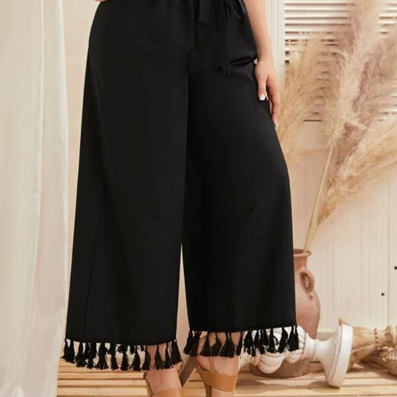 Paperbag Belted Tassel Pants - Picture 2 of 2